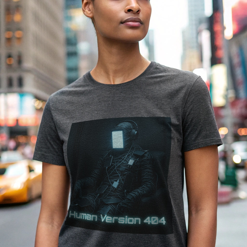 Cyber-Surreal Unisex Tee - Human Version 404 Tech-Inspired Design