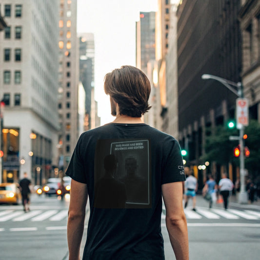 Unisex Tee Censored Identity Dystopian Mirror Surreal Neon Monochrome Shirt