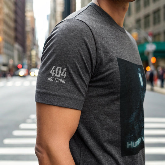 Cyber-Surreal Unisex Tee - Human Version 404 Tech-Inspired Design